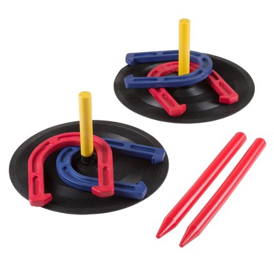 Toy Time Rubber Horseshoes Game Set - Red and Blue