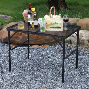35”x 24” Aluminum Folding Camping Table, Portable Table with Adjustable Height, Metal Tabletop for Beach, Picnics - 1 of 4