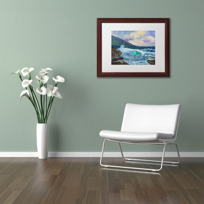 Maui's Enchanting Seas Coastal Canvas Art with Brown Frame