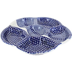 Blue Rose Polish Pottery 1956 Zaklady Chip &Dip Tray - 1 of 1