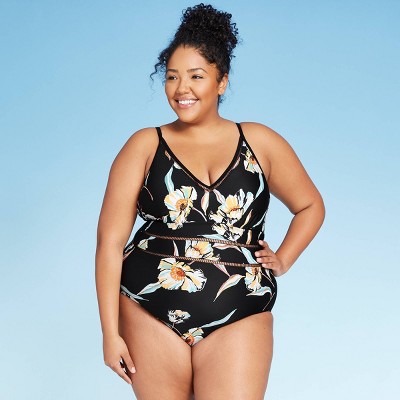 plus size black one piece bathing suit