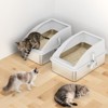 Stainless Steel Litter Box with Lid, XL Enclosed Cat Litter Box for Large Cats & Multi-Cat Households, High-Sided Anti-Leakage Design(2-Pack) - 3 of 4