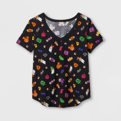 Women's Disney Mickey Mouse Halloween Short Sleeve Graphic T-Shirt - Black - Disney Store
