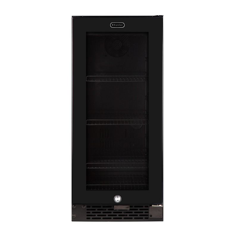 Whynter Built-in Black Glass 80-can capacity 3.4 cu ft. Beverage Refrigerator, 1 of 4