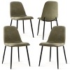 Set of 4 Upholstered Dining Chairs with Metal Legs, Modern Fabric Accent Kitchen Chairs for Dining Room or Small Spaces-Maison Boucle - 4 of 4