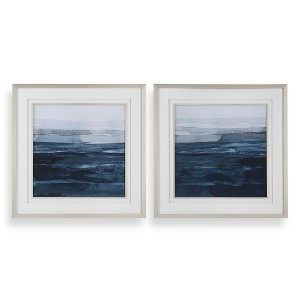 Uttermost Rising Blue Abstract Framed Prints, Set of 2 - 1 of 4