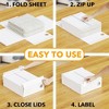 4-Pack Bed Sheet Organizers and Storage, Foldable Sheet Organizers for a Linen Closet, White - 2 of 4