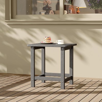 Square HDPE Outdoor Side Table– Durable Adirondack Patio End Table, Weather Resistant & Easy to Assemble