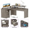 Besiost 56'' Lift Top Computer Desk with Drawers and Power Outlets, Lift Top - 3 of 4