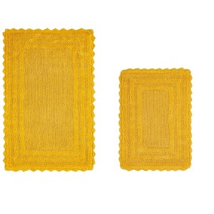 Lilly Crochet Collection 100% Cotton Tufted Reversible 2-Piece Bath Rug Set – Super Absorbent, Machine Washable Bathroom Mats with Crochet Pattern - 1 of 4