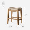 Maven Lane Adrien Rustic Backless Vegan Leather Saddle Seat Counter Height Bar Stool - 4 of 4