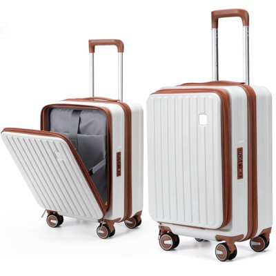 SUGIFT Carry On Luggage 20 Inch PC Hardside Suitcase with Spinner Wheels Aluminum Handle TSA Lock Double Zipper Lightweight