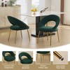 Kumasinova Velvet Upholstered Dining Chair with Curved Backrest, Single Ergonomic Kitchen Chair with Golden Metal Legs, Adjustable Foot Nails - 3 of 4