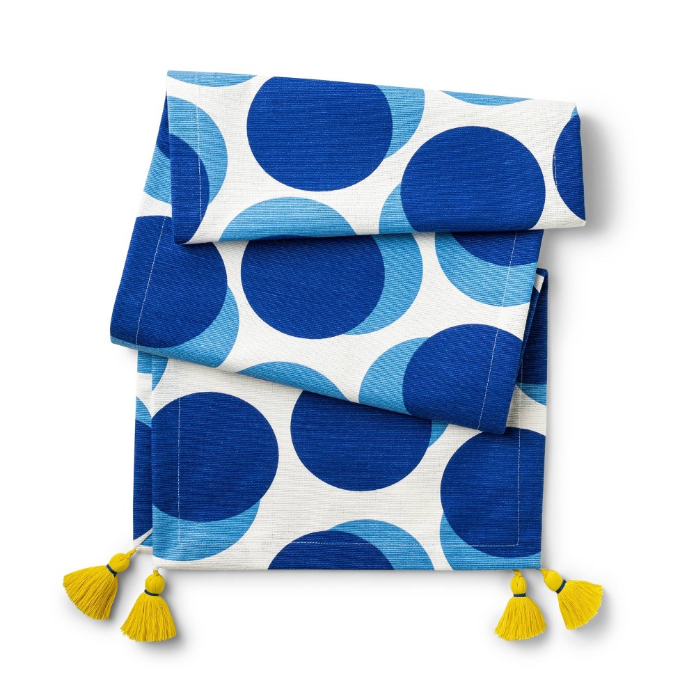 14"x72" Dot Table Runner Blue - Tabitha Brown for Target