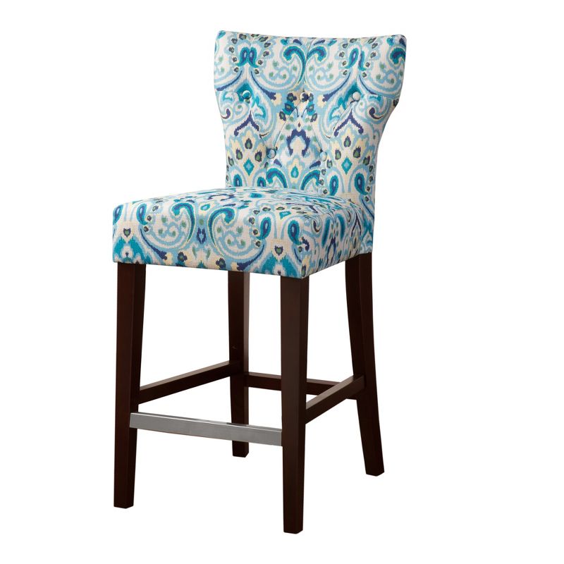 25&#34; Saffron Tufted Back Counter Height Barstool Blue/Yellow, 1 of 8