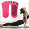 Unique Bargains Non-Slip Yoga Socks Five Toe Socks Pilates Barre for Women with Grips - 2 of 4