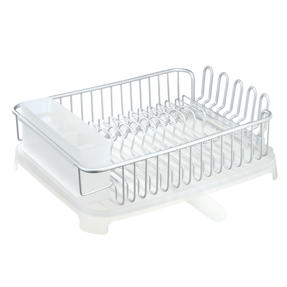 iDESIGN Large Dish Drainer Silver/White