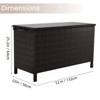 120 Gallon Outdoor Storage Box - Waterproof Wicker Rattan Patio Deck Box with Wheels & Handle for Cushions, Garden Tools, Pool Supplies - 4 of 4