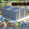 Vynxaria 12¡Á14FT Outdoor Metal Storage Shed, Large Waterproof Garden Tool Shed with Lockable Double Doors for Patio/Yard, Light Gray - 3 of 4