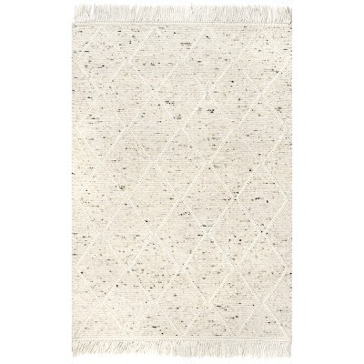 nuLOOM Brooklyn Textured Trellis Wool Fringe Area Rug : Target
