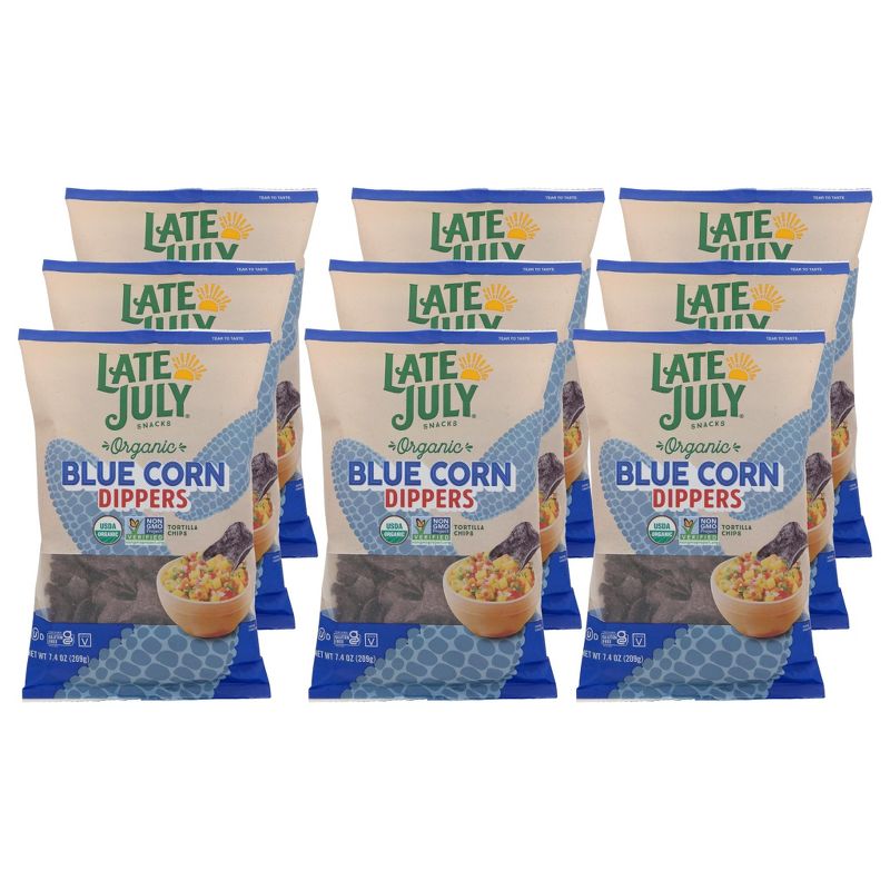 Late July Snacks Blue Corn Dippers Tortilla Chips - Case of 9/7.4 oz, 1 of 7
