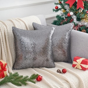 Unique Bargains Home Decor Sequin Square Glitter Decorative Personalized  Throw Pillow Covers 2 Pcs - 1 of 4