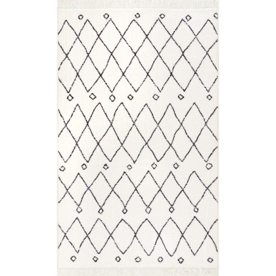 Nuloom Krystal Trellis Tassel Area Rug, 3' X 5', Off White : Target