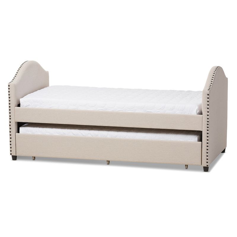 Twin Alessia Modern and Contemporary Fabric Upholstered Daybed with Guest Trundle Bed - Baxton Studio, 1 of 7