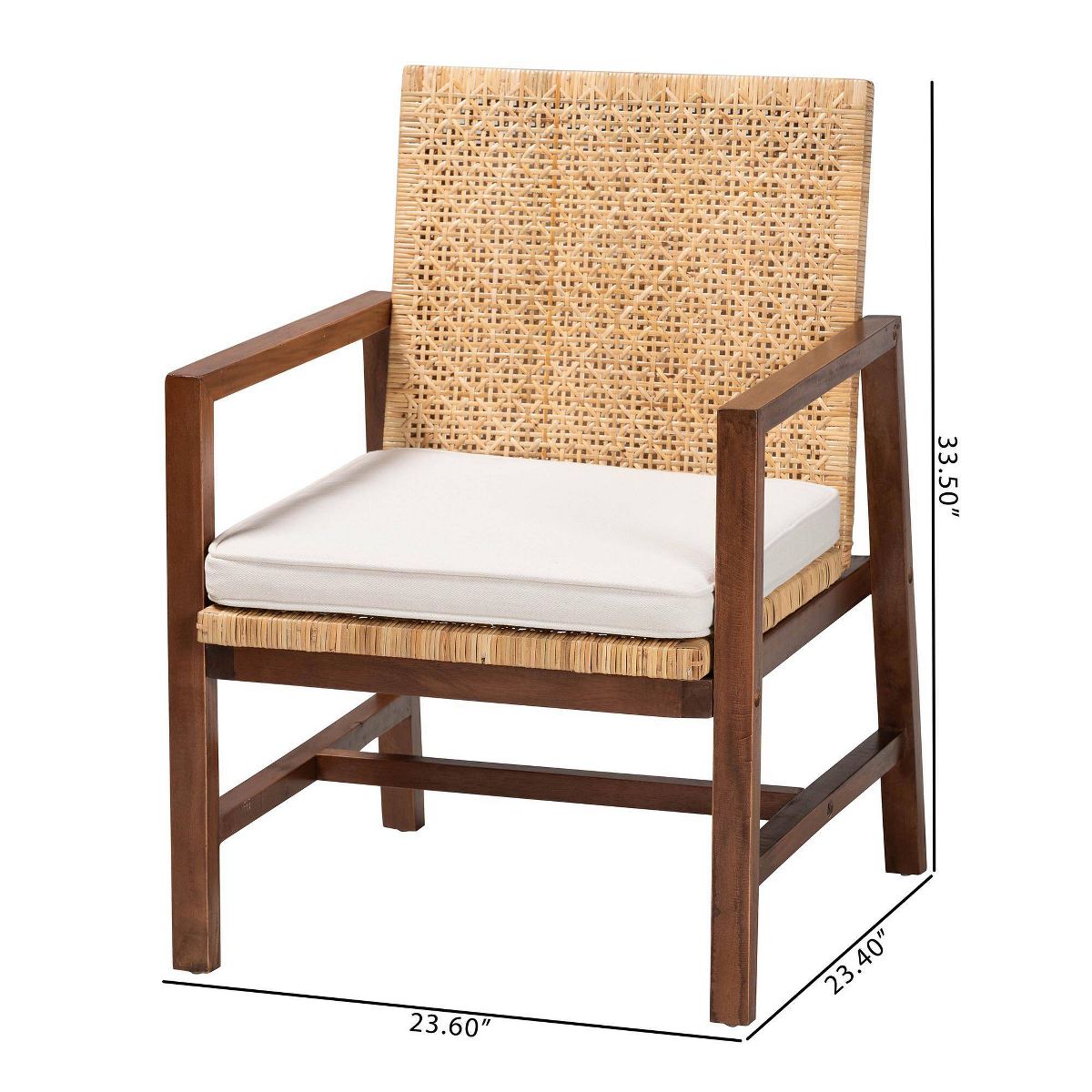 bali & pari Lovina Rattan and Acacia Wood Arm Chair Light Honey/Light Brown - thumbnail 10