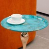 Okak Outdoor Side Table Mermaid Tail Patio Accent Indoor End Plant Metal Coffee Drink Cocktail Table for Yard Garden Living Room Corners, Green - 3 of 4
