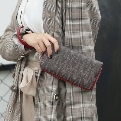 Кошельки MKF Collection Wristlet Wallet Handbag Purse Monogram Logo Print Multiple Card Slots Multiple Compartments, Danielle Milan MKF Collection by Mia K - Beige — фото 3