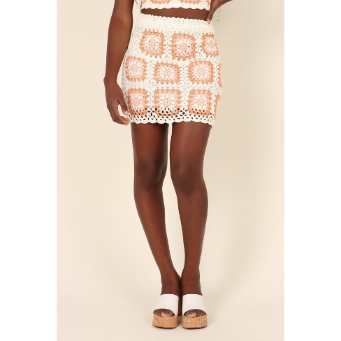 Black crochet skirt knee length sales