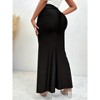 Women's High Waist Pleated Maxi Skirt with Elastic Waist - 4 of 4