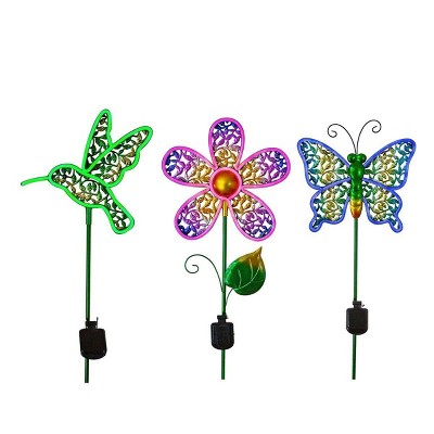 Set of 3 Metal Neon Solar Stakes - Ultimate Innovations