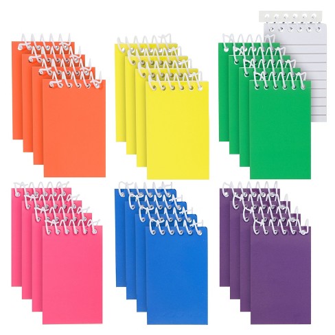 Blue Panda 24 Pack Mini Notepads, Rainbow Colored Notepads Bulk Pack for Note Taking, Top Spiral, Lined Paper Pads (6 Colors, 2.25 x 3.5 In) - image 1 of 4