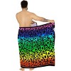 LA LEELA Men's Sarong Wrap Swim Beach Cover Up One Size Neon Abstract - 2 of 4