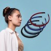 Unique Bargains Women's Non-Slip Teeth Comb Headbands Wine Red Black Blue 4Pcs - 2 of 4
