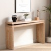 52.6'' Narrow Console Table,Slim Entryway Table with Bead Detail,Rustic Modern Wood Foyer Table for Small Spaces-Baofuwish - 2 of 4