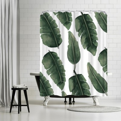 Americanflat Banana Leaf Painting by Jetty Home 71" x 74" Shower Curtain