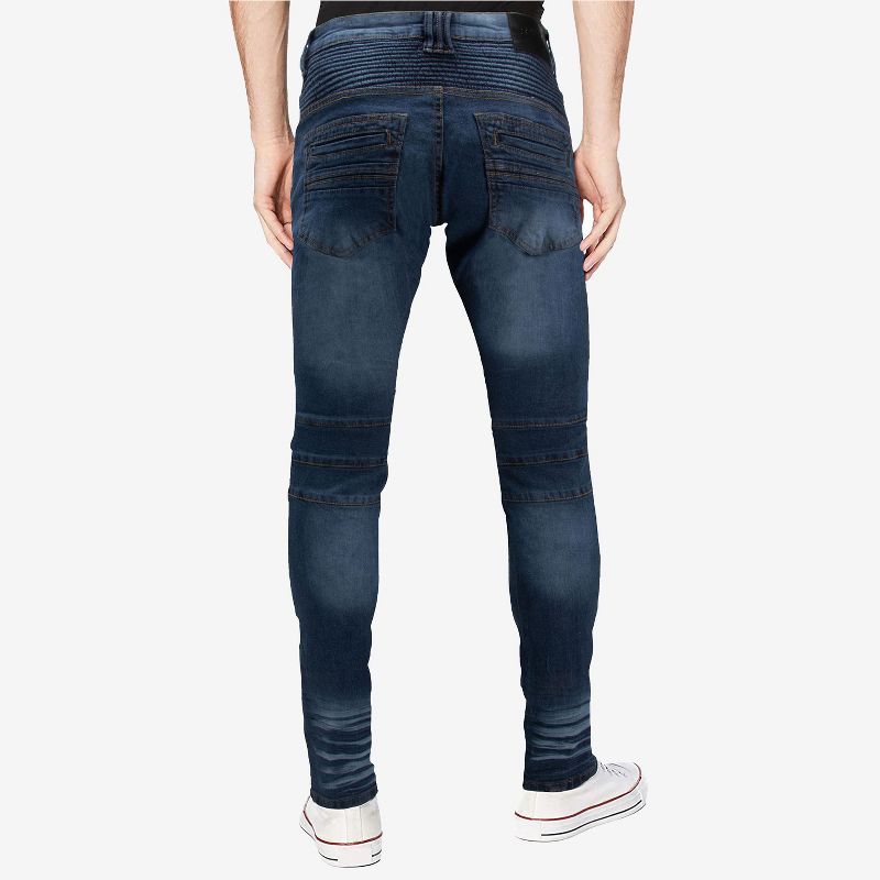 RAW X Men's Slim Fit Moto Detail Stretch Jeans, 2 of 6