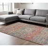 Blue Orange And Pink Oriental Hand Woven Area Rug With Fringe - 2 of 4