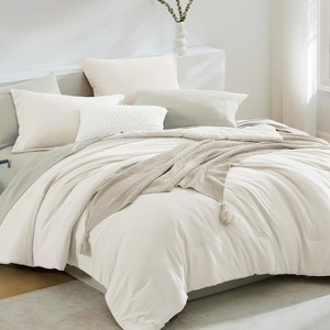 BAGOKIE 5/7 Pieces Bed in a Bag with Fitted Sheet, Flat Sheet, Pillow Sham, and Pillowcase - 1 of 4