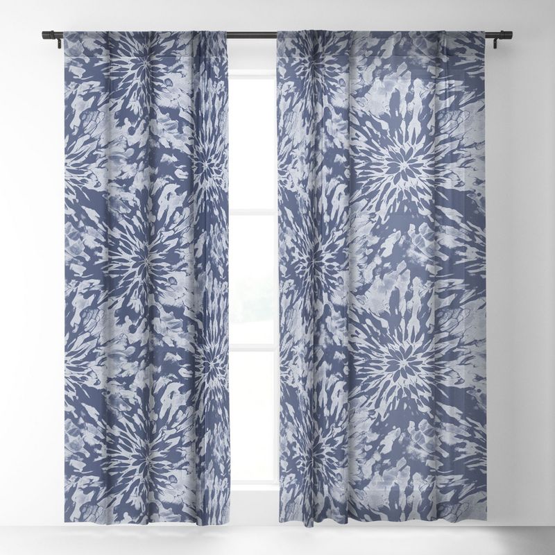 Emanuela Carratoni Blue Tie Dye Set of 2 Panel Sheer Window Curtain - Deny Designs, 3 of 7