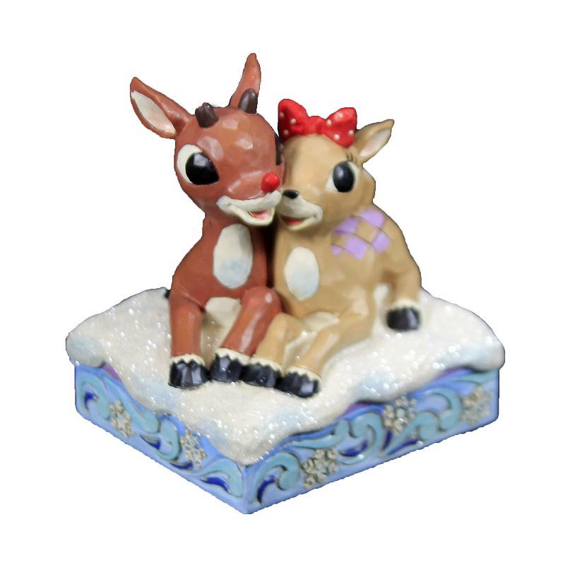 Jim Shore Rudolph & Clarice Laying Down.  -  One Figurine 4 Inches -  Christmas  -  6006790  -  Polyresin  -  Brown, 1 of 4