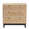 Baxton Studio Cherelle Mid-Century Modern Light Brown and Black 3-Drawer Storage Cabinet - 4 of 4