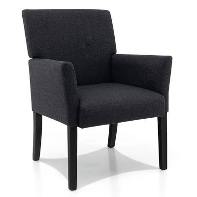 Costway Executive Guest Chair Accent Chair Arm Chair w/Rubber Wood Legs
