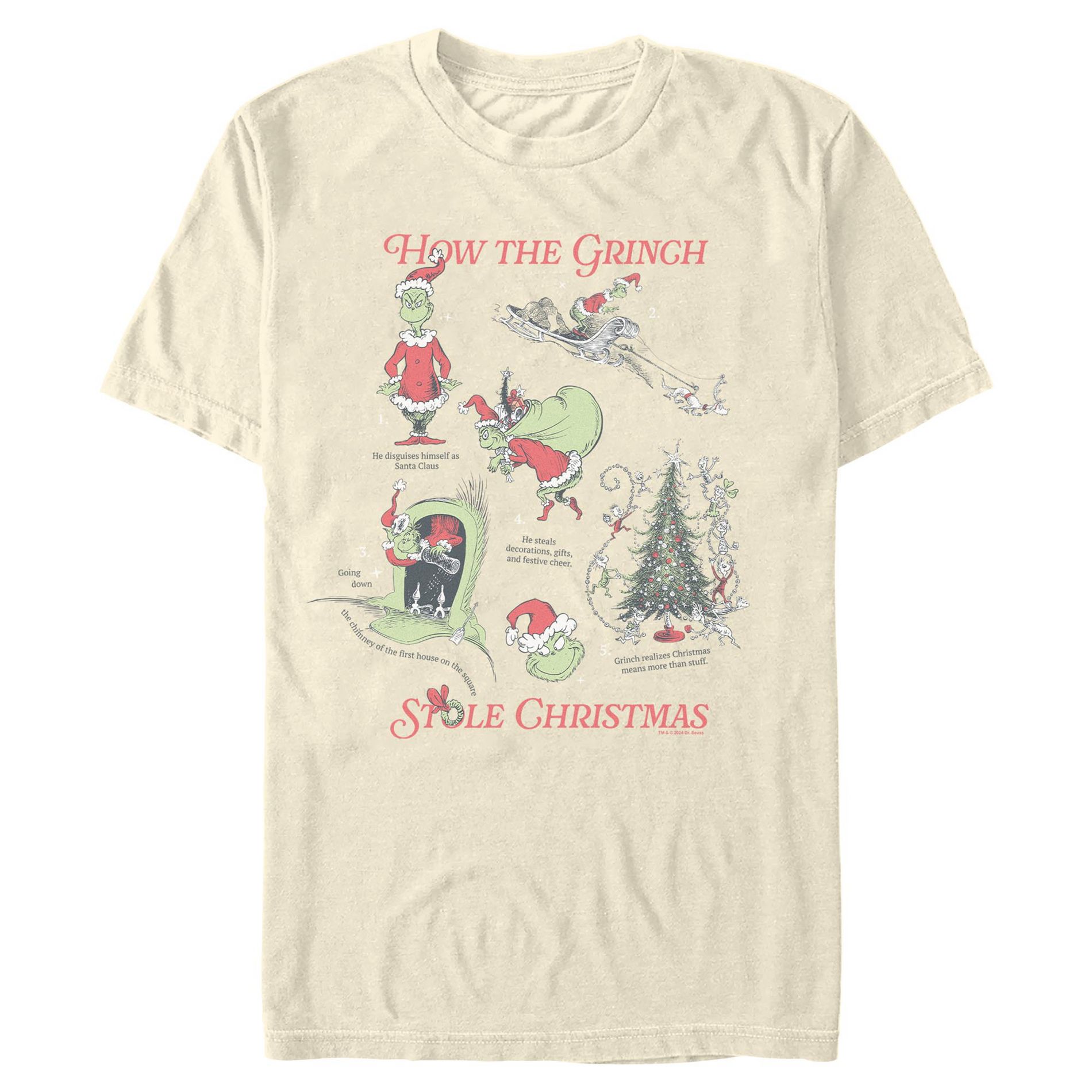 Mens The Grinch How Stole Christmas Steps T Shirt