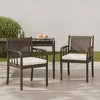 Christopher Knight Home Mara Rustic Outdoor Acacia Wood Rattan Dining Chairs with Cushions (Set of 2) - 2 of 4