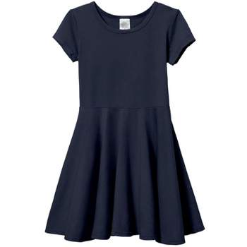 City Threads USA-Made Cotton Soft Girls Jersey Short Sleeve Twirly Skater Dress