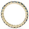 Pompeii3 1 1/2ct Round Treated Blue Genuine Diamond Eternity Wedding Ring 14K Yellow Gold - 2 of 4